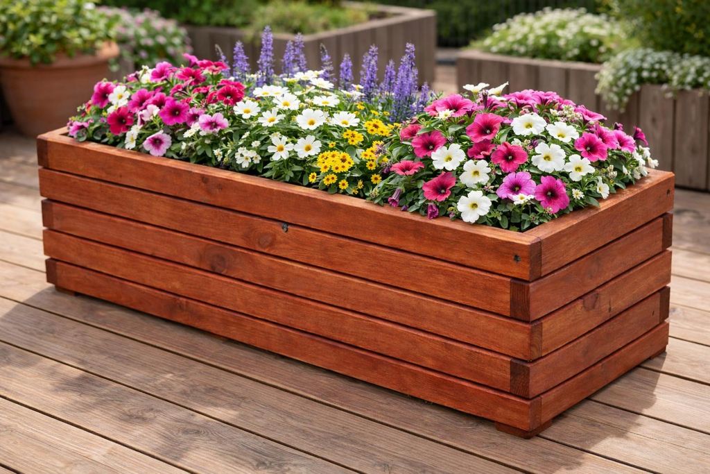 Pflanzkasten Holz 80 cm  Blumenkasten Balkon & Terrasse,
