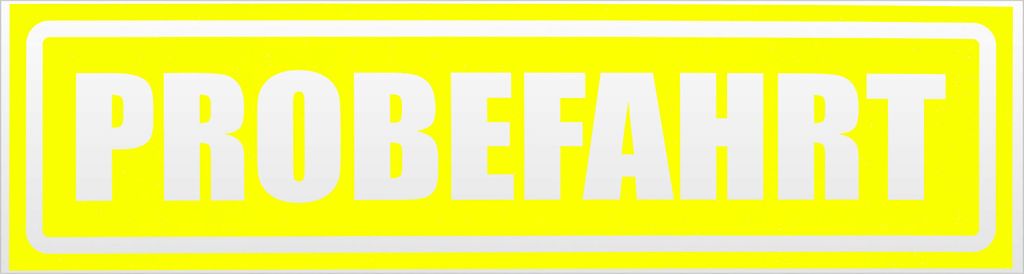 Kiwistar Probefahrt invertiert Magnetschild Schild magnetisch - 20cm Neongelb - Magnetfolie für Auto PKW Kfz