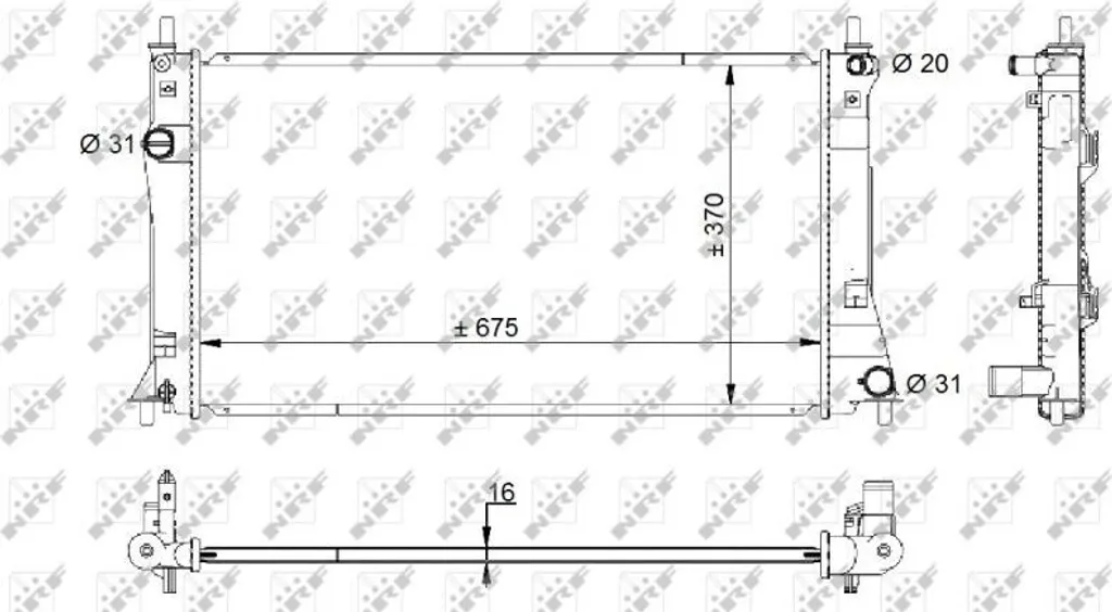 Radiateur de refroidissement moteur pour Mazda 5 (CW) - NRF 59205 OE 24170HA00A