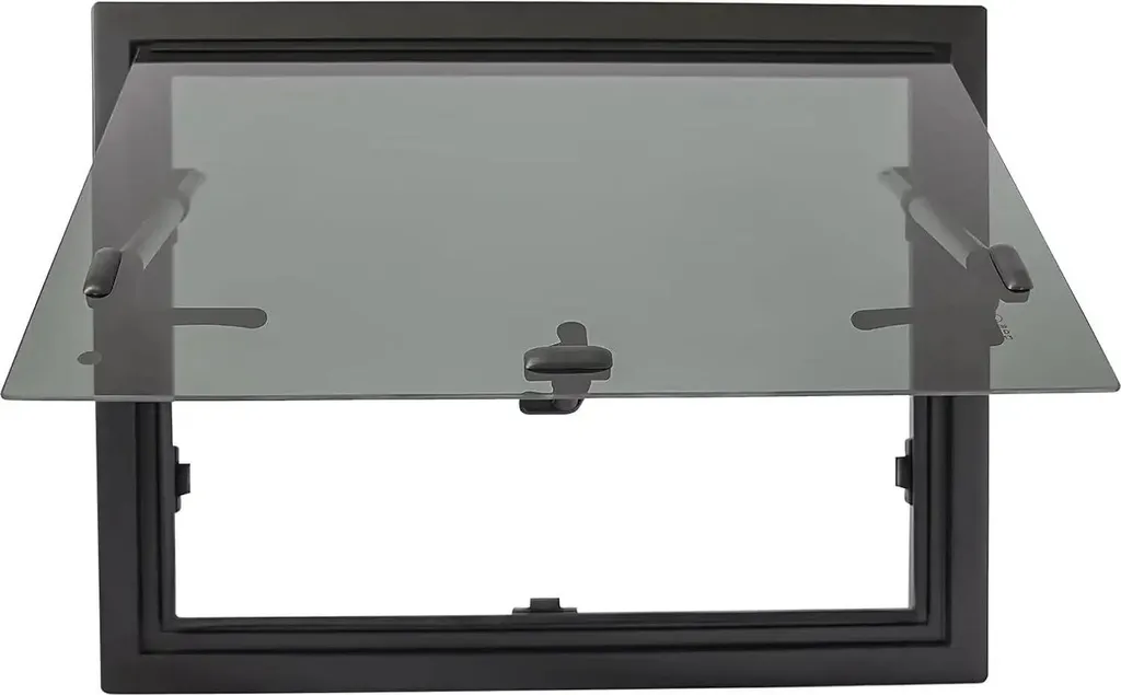 Baie à projection pour caravane 600x400mm, vitrage securit gris foncé