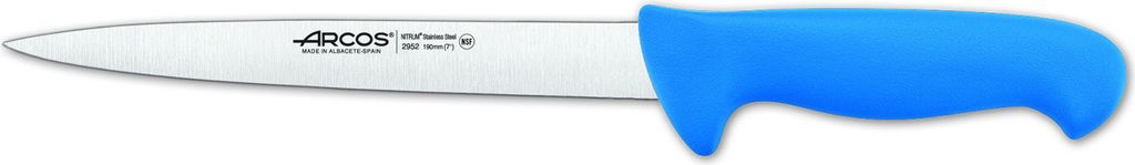 Filetiermesser Arcos Farbe - Prof 295223 aus rostfreiem Stahl Nitrum und mango ergonomisches Polypropylen in blau und 19 cm Klinge, Display-Abdeckung