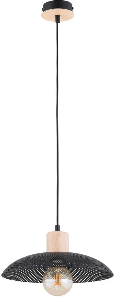 Luminaire suspension noire pour salle à manger KOBE design bois