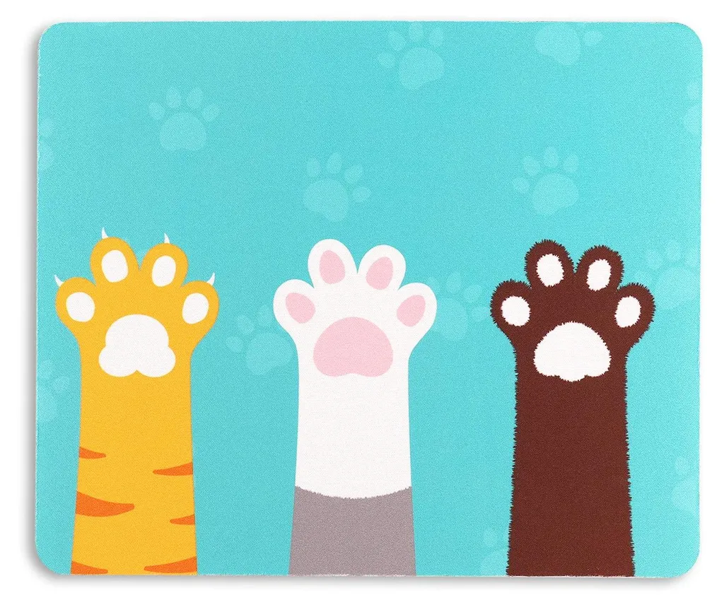 Tapis de souris gaming motif chat mignon, antidérapant, 24 x 20 x 0,3 cm
