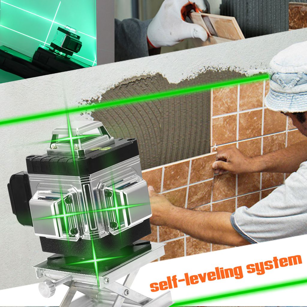 4D 16řádkový laserový vodováha Zelený 360º otočný Obrázek produktu 12