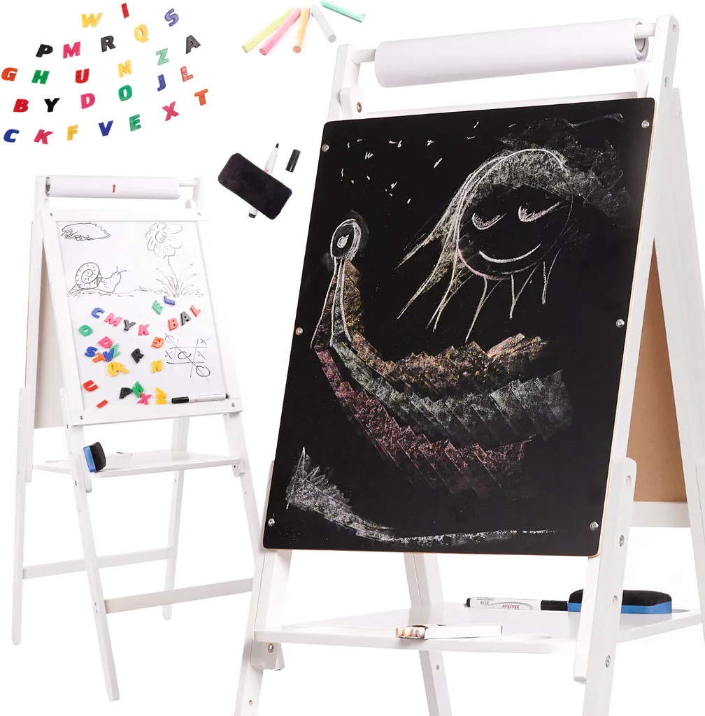 Grand tableau blanc magnétique XXL cadre bois massif surface haute qualité