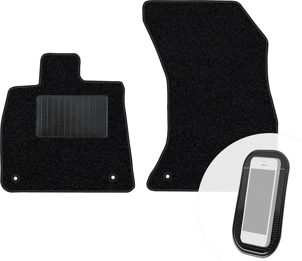 moto-MOLTICO Tappetini anteriori per auto Velours Tappetini per auto neri Set di tappetini per auto 2 pezzi adatto per Audi A4 B9 A5 II Sportback