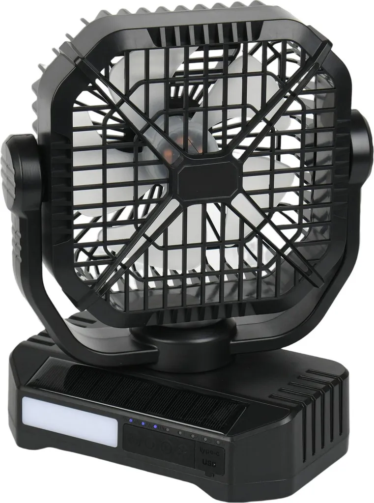 Ventilateur Extérieur pour Pique-nique et Barbecue avec Charge Solaire