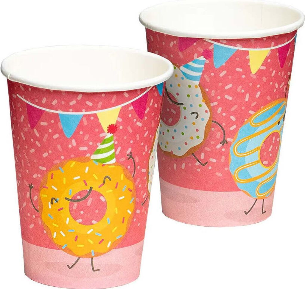 8 Happy Donut Becher 210ml