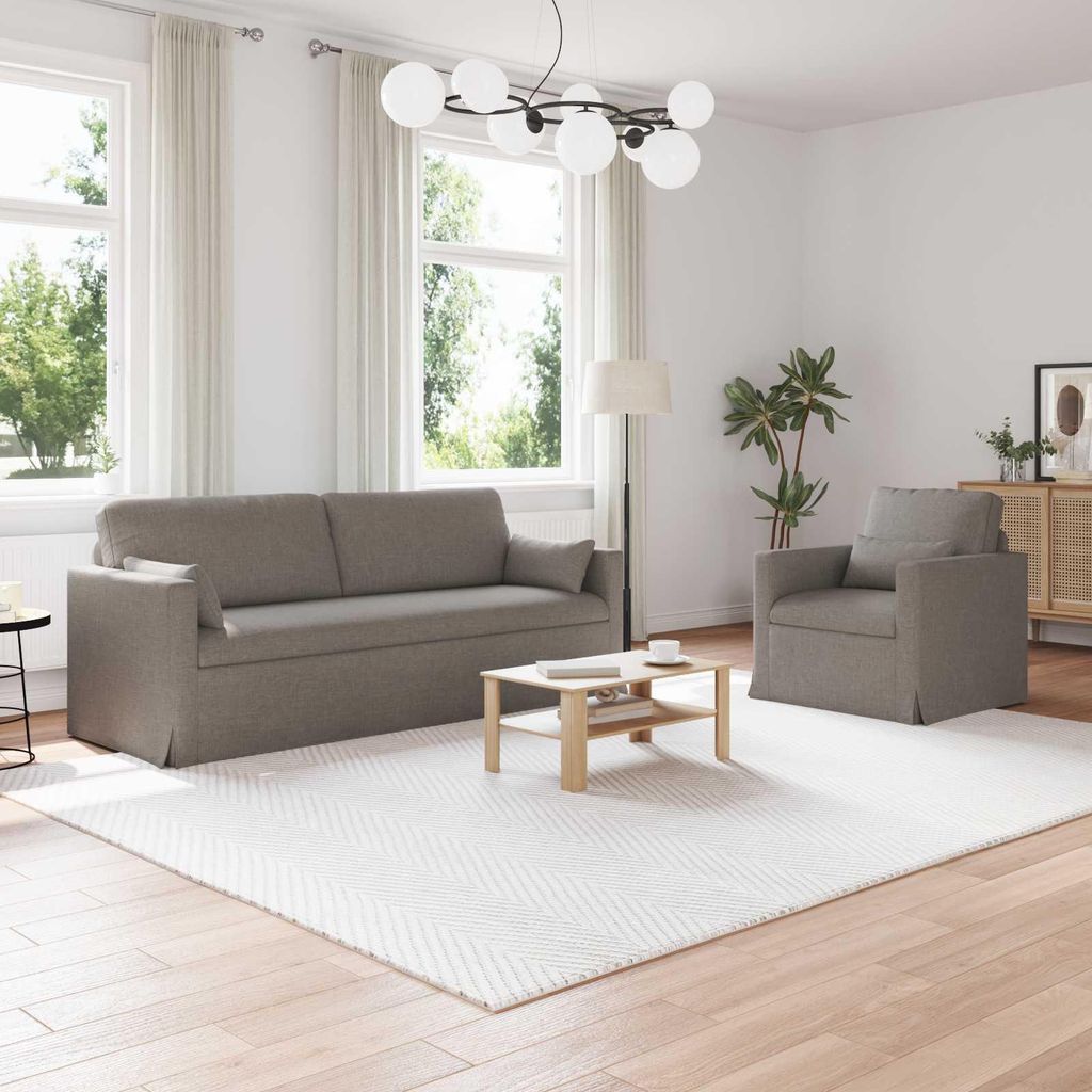 "SALE 2026"2-Sitzer Sofa Couch 180cm - 2 pcs - elegantes Design - Doppelsofa - Couch - Taupe Metall NEU285014 - Klassische Sofas