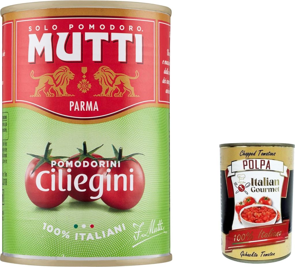 48x Mutti Pomodorini ciliegini Kirschtomaten Tomaten sauce 100% Italienisch 400g + Italian Gourmet polpa 400