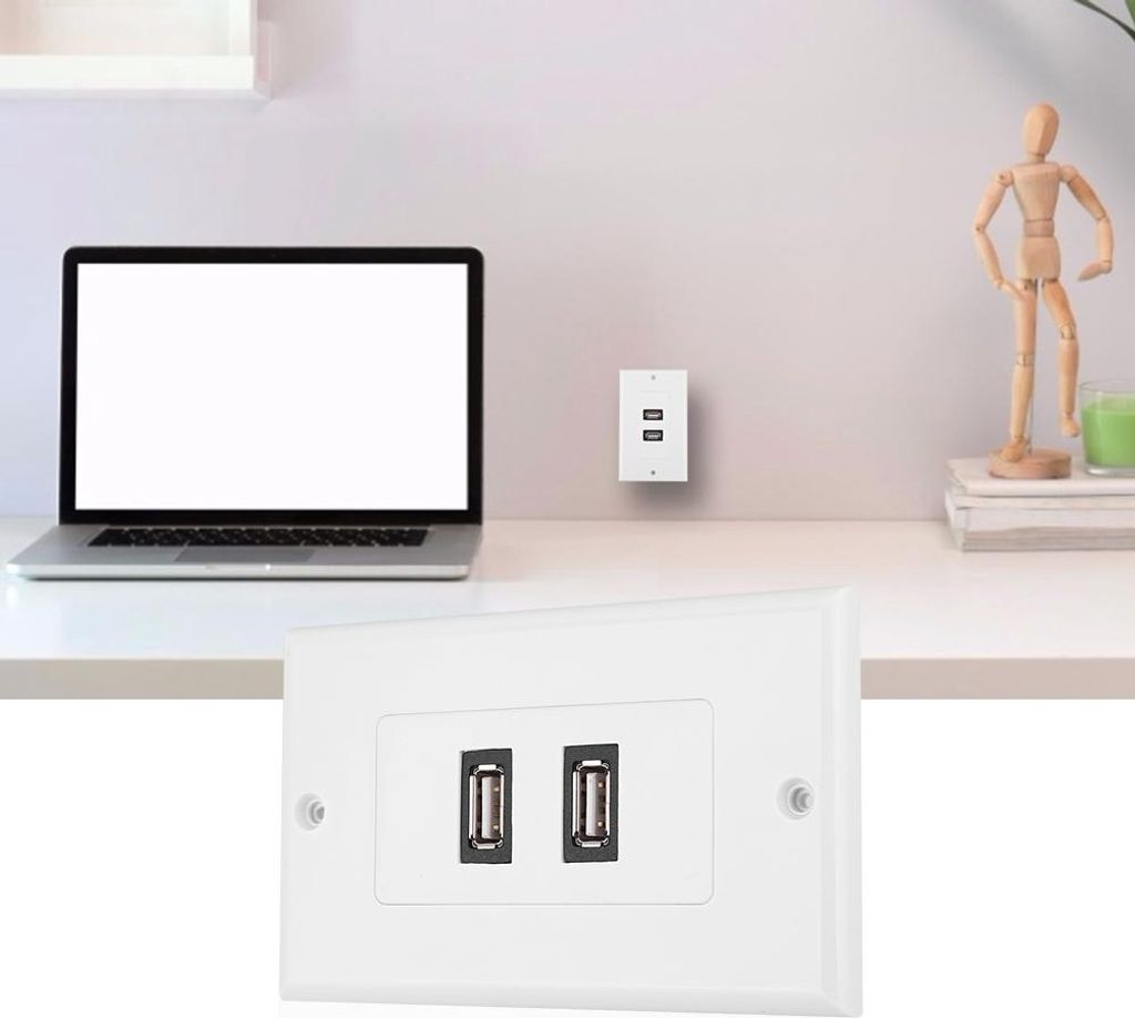 Dual Port USB2.0 Wandplatte für Home Office Gebäude Hotel Dekoration