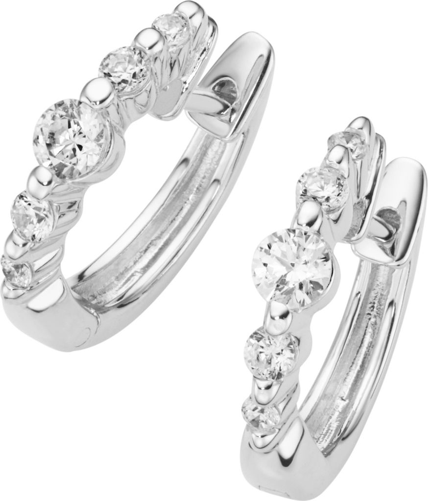 Creolen Smart Jewel Zirkonia Steine, Silber 925 Weiss Onesize