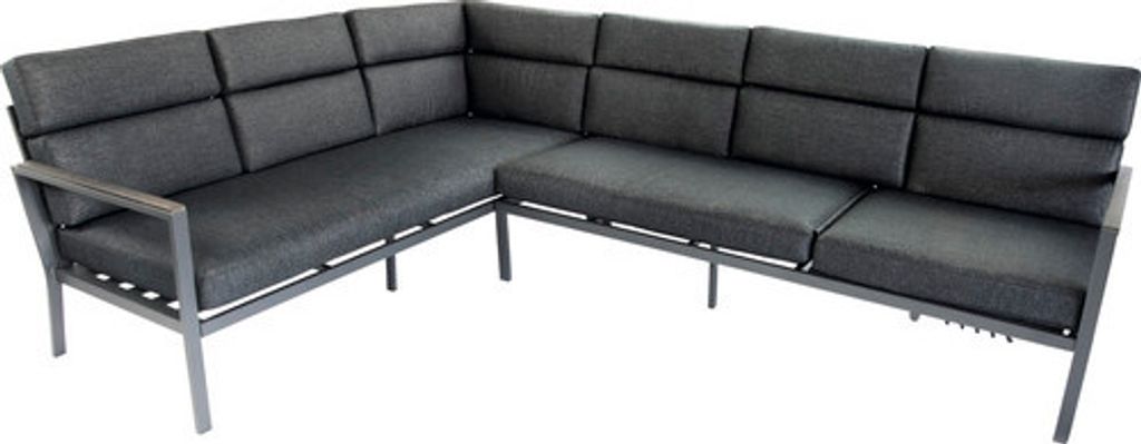 Loungeset Gartenmöbelset 9 -Sitzer bestehend aus: Dreisitzer-Sofa, Dreisitzer-Sofa, Tisch, Bank, Sessel, inkl. Auflagen Aluminium