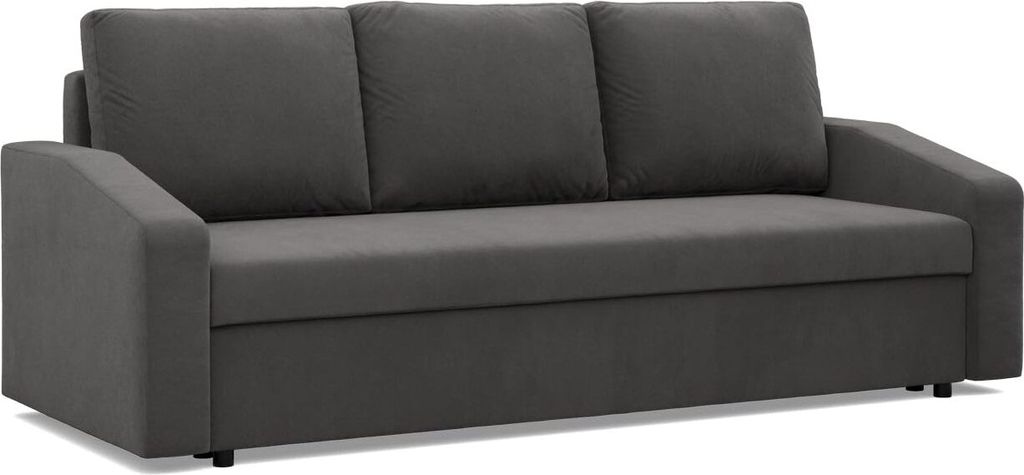 Sofa mit Schlaffunktion NEO, Wohnzimmer Couch 3-Sitzer 220x92cm, Grau