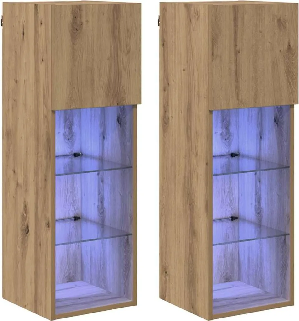 Mobili TV Sospesi vidaXL 2 Pezzi Rovere Artisan 90cm - Offerta Online