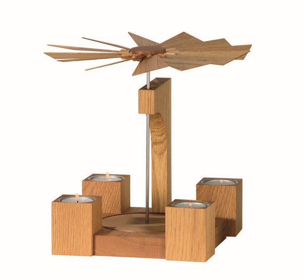 1-stöckige Pyramide Eiche natur modern ohne Bestückung (24cm) von KWO