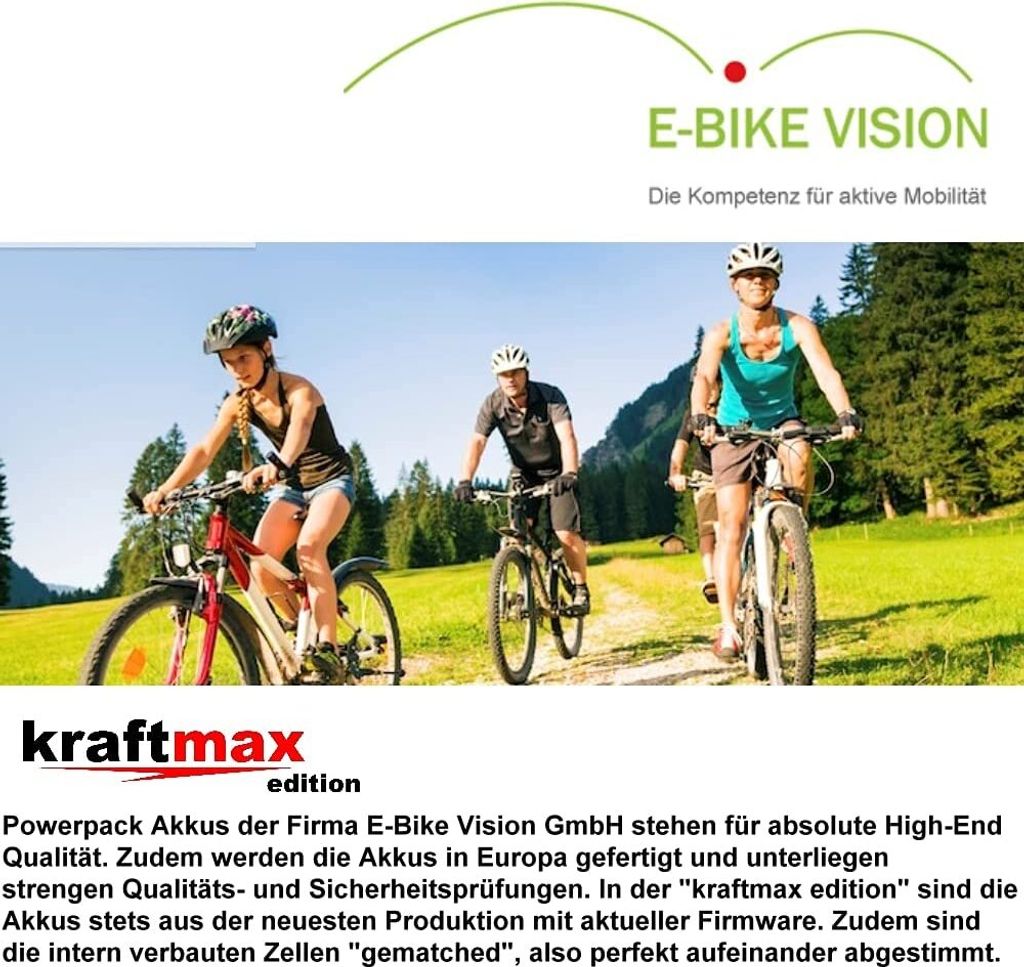 EBV E-Bike Akku, kompatibel zu Bosch Active (Plus) / Performance (CX) 36 V / 20 Ah Gepäckträger