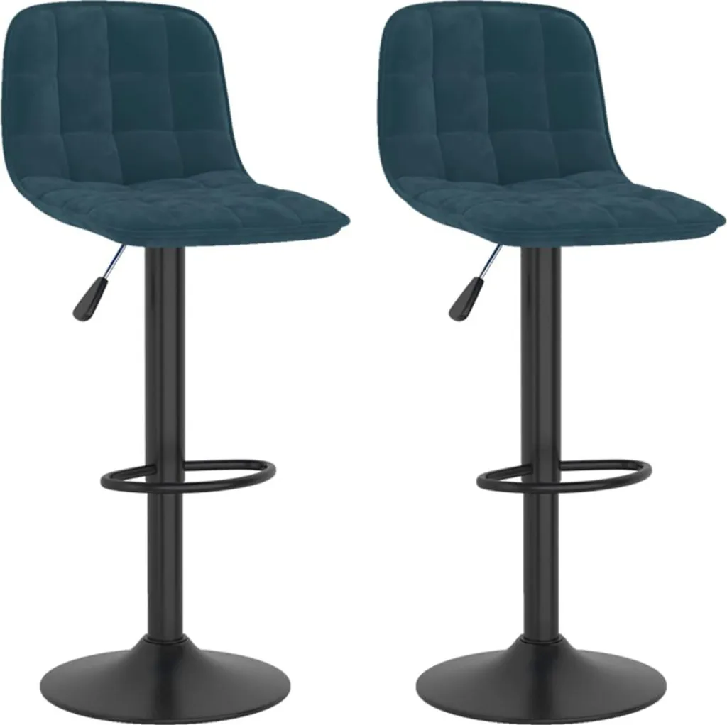 Sgabelli da Bar vidaXL Blu Velluto: Set 2 Sedie Design Moderno