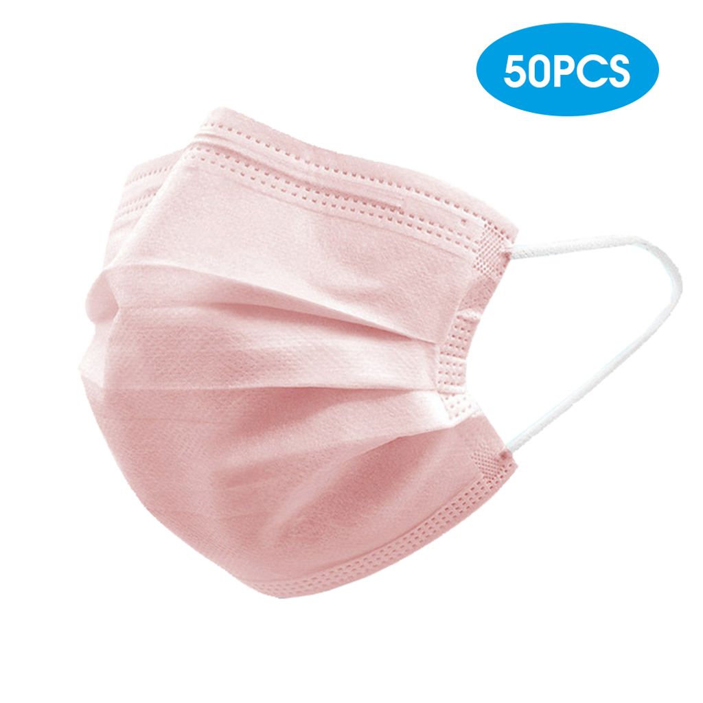 50PCS Rosa Maske Einwegmaske rosa mundschutz Vliesmasken Produktbild 