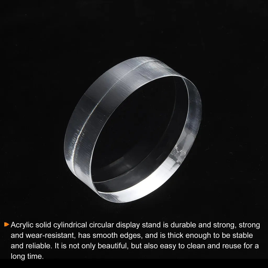 Cylindre Acrylique Transparent 6x1.2" Solide - Support de Collection