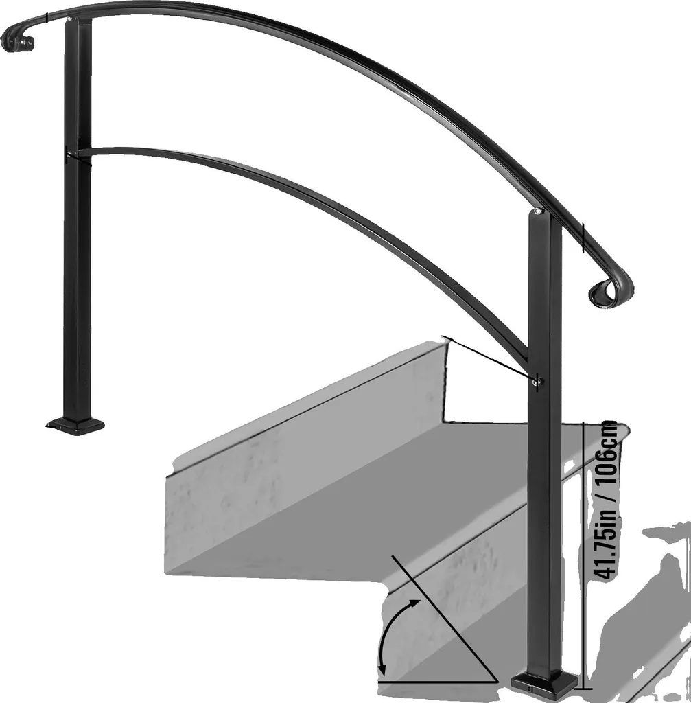 Corrimano in Ferro Battuto Nero 3Ft: Sicurezza e Stile per Scale