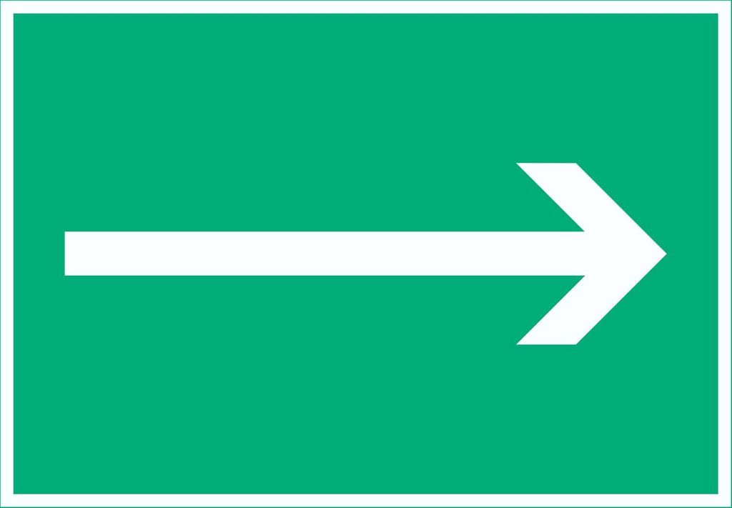 Richtungspfeil rechts Schild waagerecht weiss grün Pfeil A0 (841x1189mm)