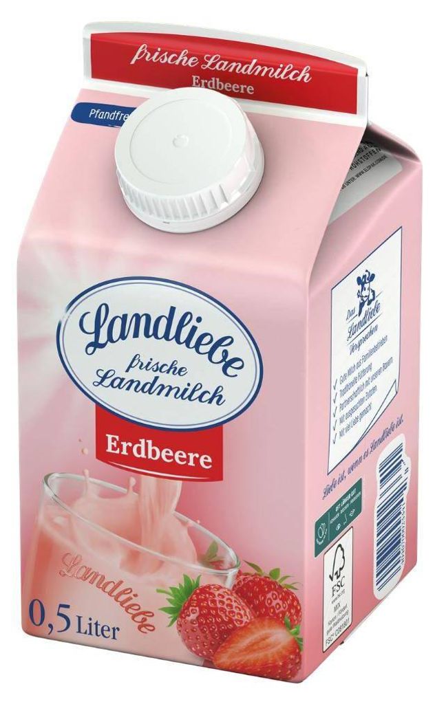 Landliebe - Frische Landmilch Erdbeere 1,5%, 10 x 500 ml Produktbild 