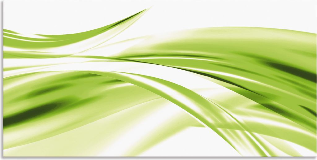 ARTland Wandbild Alu für Innen & Outdoor Schöne grüne Welle - Abstrakt Größe: 60x30 cm