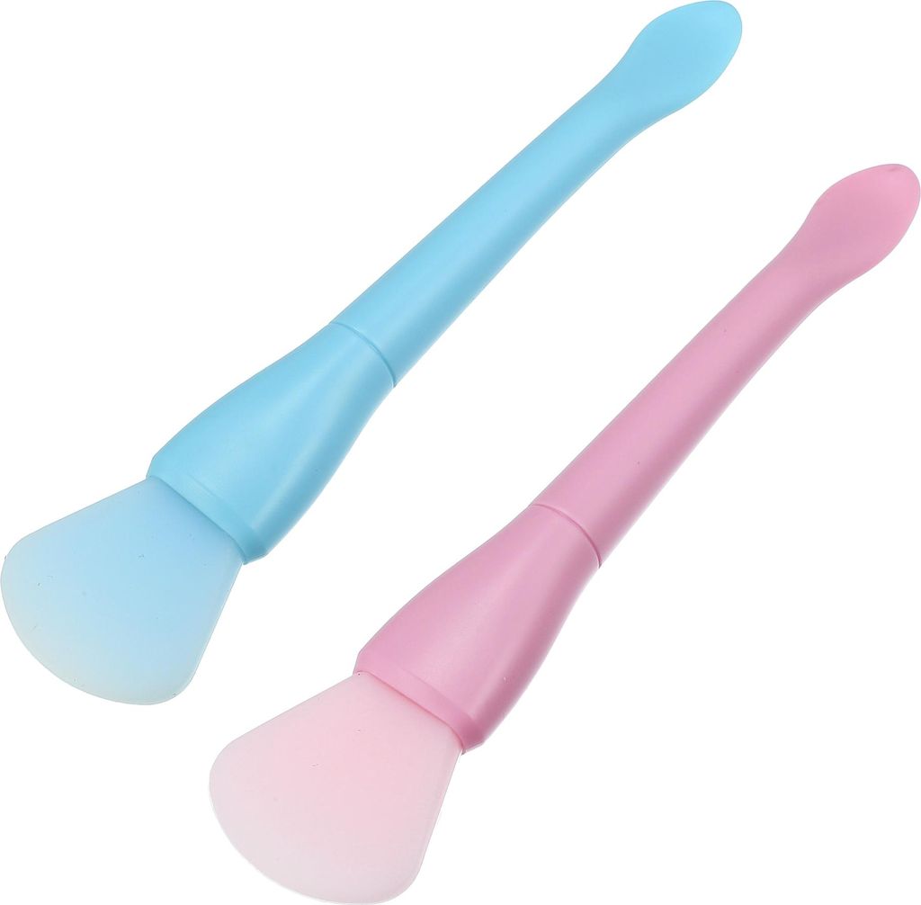 2 Stück Silikon Gesichts Masken Bürsten Pinsel Silikonbürsten Rosa Blau