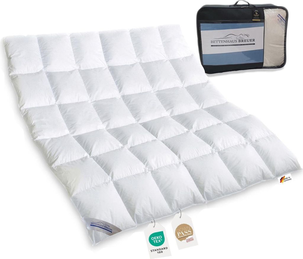 Daunenbett 100% neue premium Daunendecke 200x200 Daunenpass 1190g