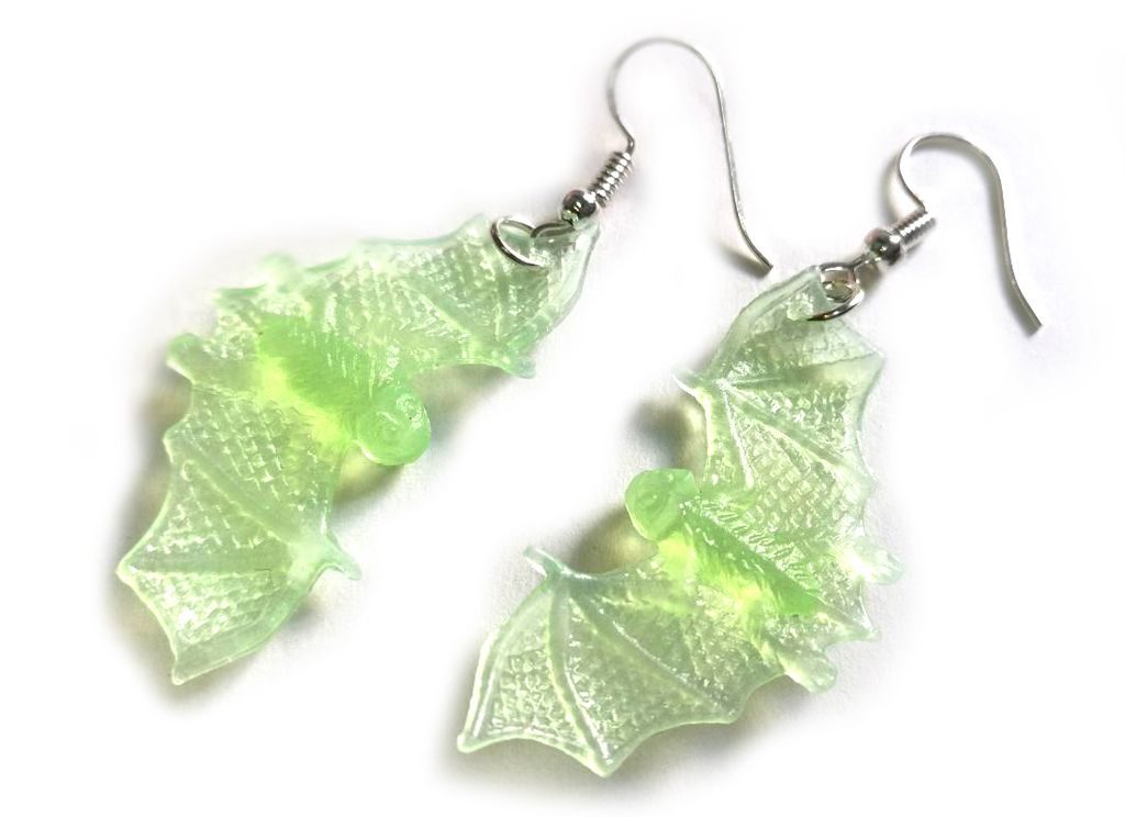 Fledermaus Ohrringe Glow in the dark Miniblings Halloween Vampir - Leuchtend!
