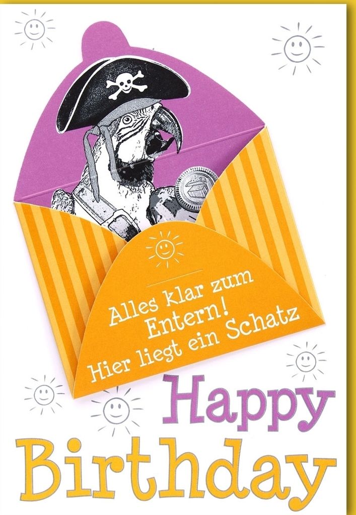Geburtstag – Geldkarte - Glückwunschkarte im Format 11,5 x 17 cm mit U
