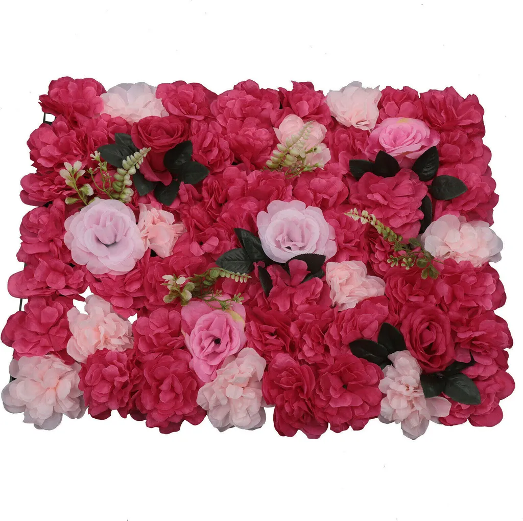 12 Panneaux de Fleurs Artificielles 40x60cm Rose Mur Végétal Décoratif