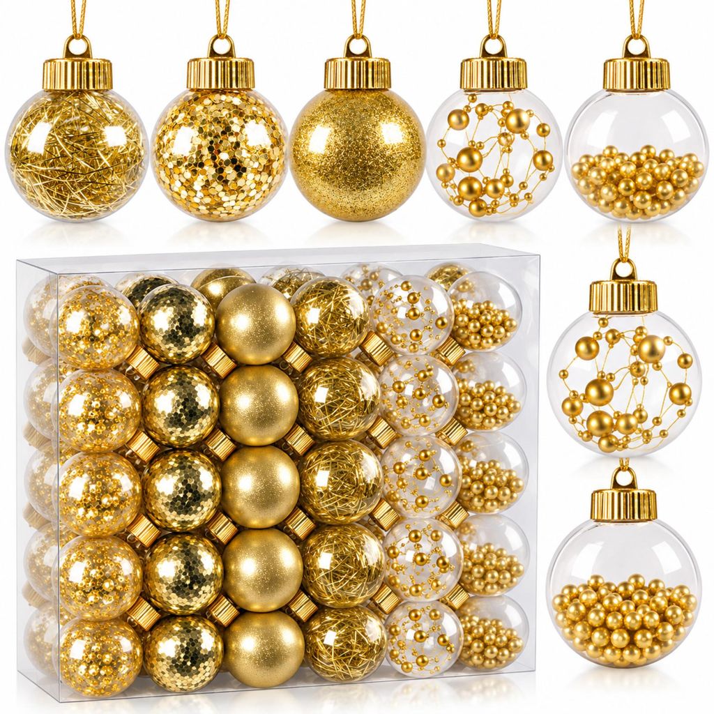 Weihnachtskugeln Transparente zum Befüllbare, 40er Set 6 cm