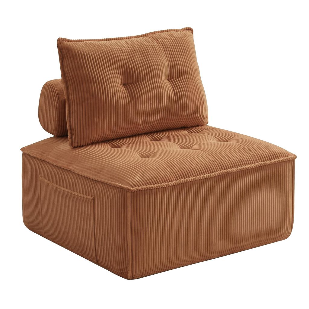 Modularer Loungesessel für Wohnz, Bodensessel aus Cord 84 × Produktbild 