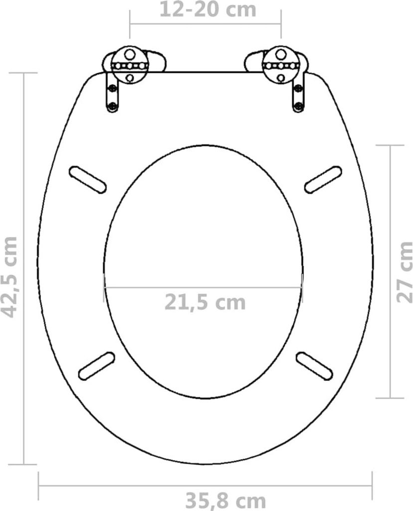 vidaXL Toilettensitz MDF Deckel mit Absenkautomatik Design Produktbild 6