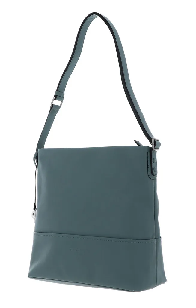Sac à épaule vert en cuir et toile écoresponsable style besace