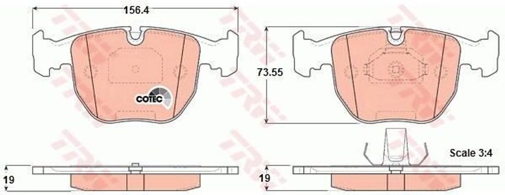Trw Bremsbelagsatz, Scheibenbremse Vorderachse GDB1261