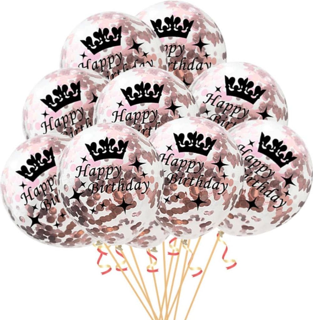 Oblique Unique 10x Konfetti Luftballons Happy Birthday Produktbild 