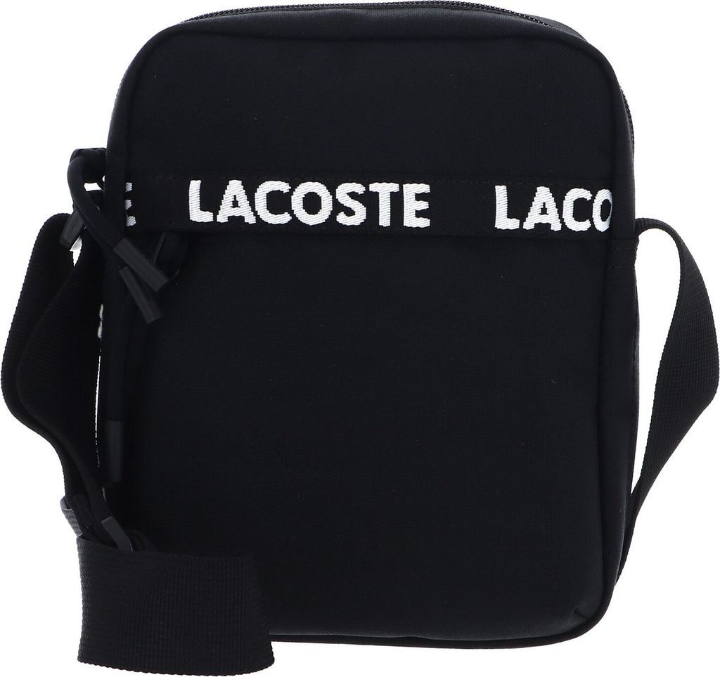 LACOSTE Umhängetasche Neocroc Seasonal Vertical Camera Bag Tape Noir schwarz