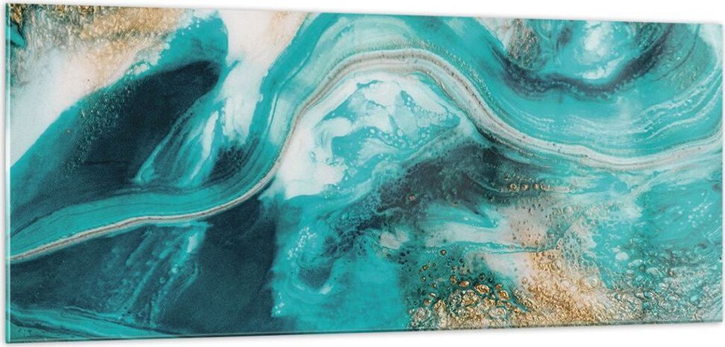 Bilder auf glas - Einteilig - Wasser Meer Ozean - 100x40cm - Glasbilder - Wandbilder - Bilder - zum Aufhängen bereit - Wanddekoration aus Glas - G...