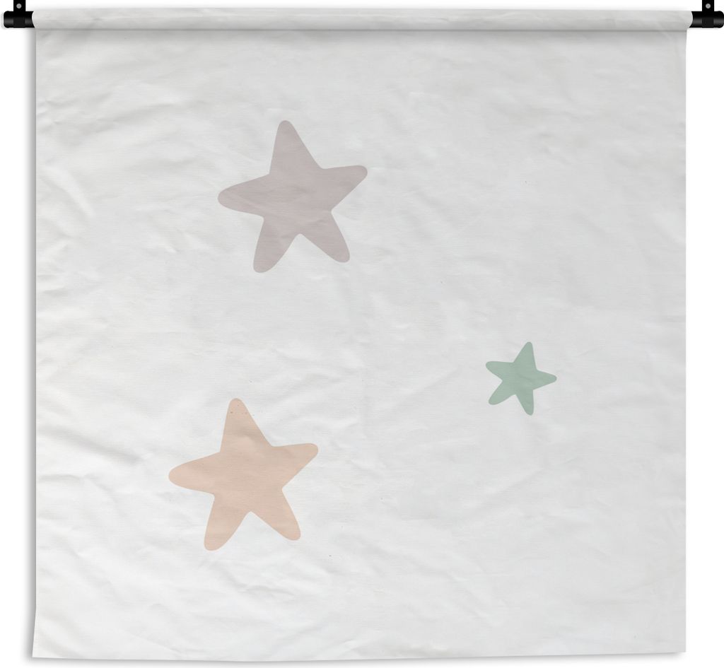 MuchoWow Wandteppich Wandbehang Sterne - Pastell - Mädchen - Jungen - Kinder 90x90 cm Tapisserie Dekoration Wandtuch - Wandaufhänger