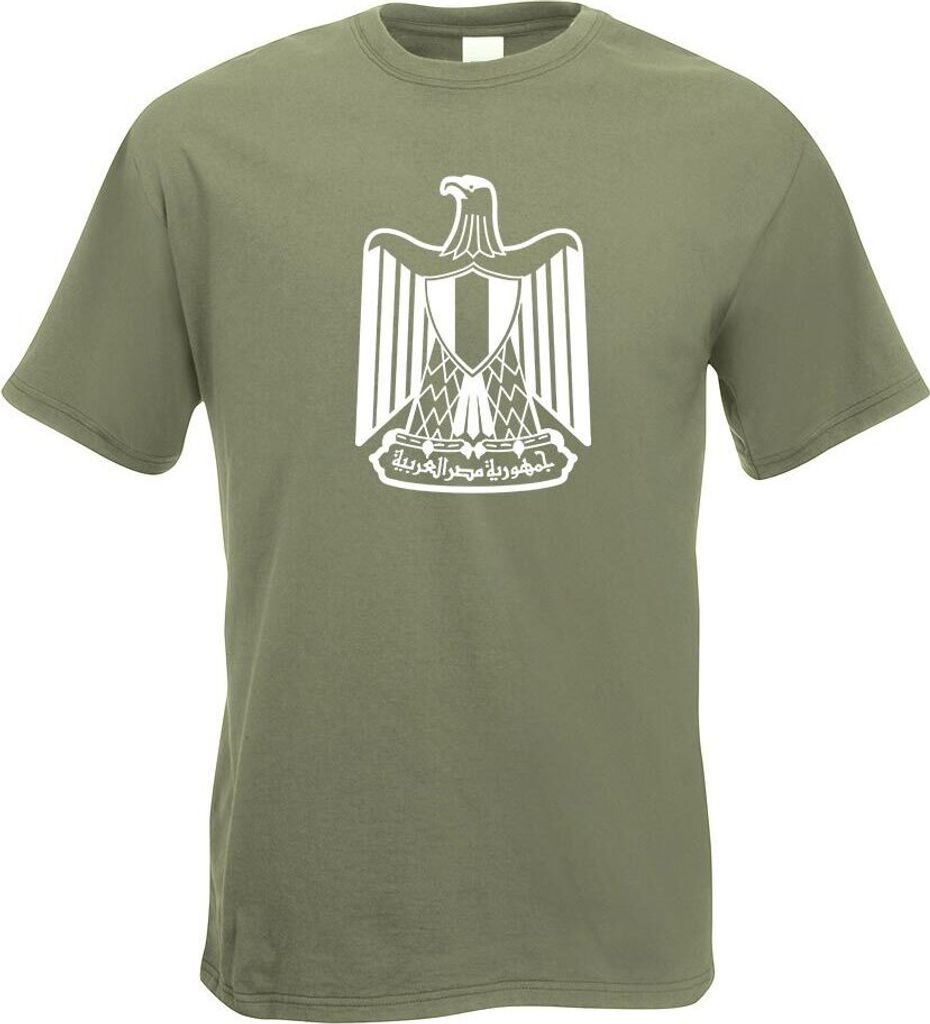 Kiwistar - T-Shirt - Olive - Ägypten Wappen Motiv Bedruckt Funshirt Design Print - mit Motiv Bedruckt - Funshirt Design - Sport - Freizeit - Herre...