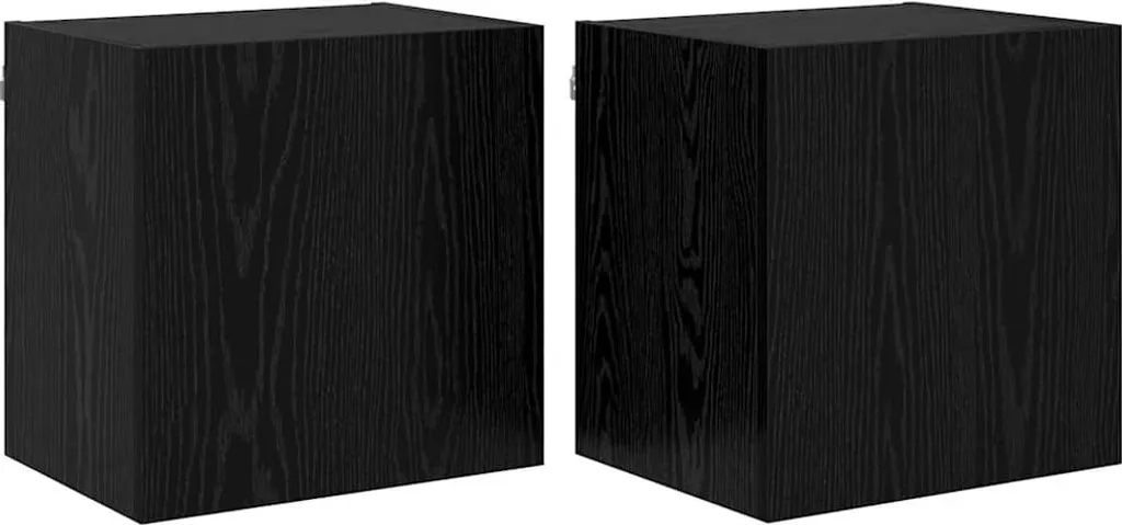 vidaXL Mensole Parete Nero Rovere 2 pz per TV 40,5cm - Design Scandinavo
