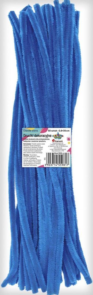 Dekorative Drahtschere blau 0,6x30 cm 50 Stück Titanum