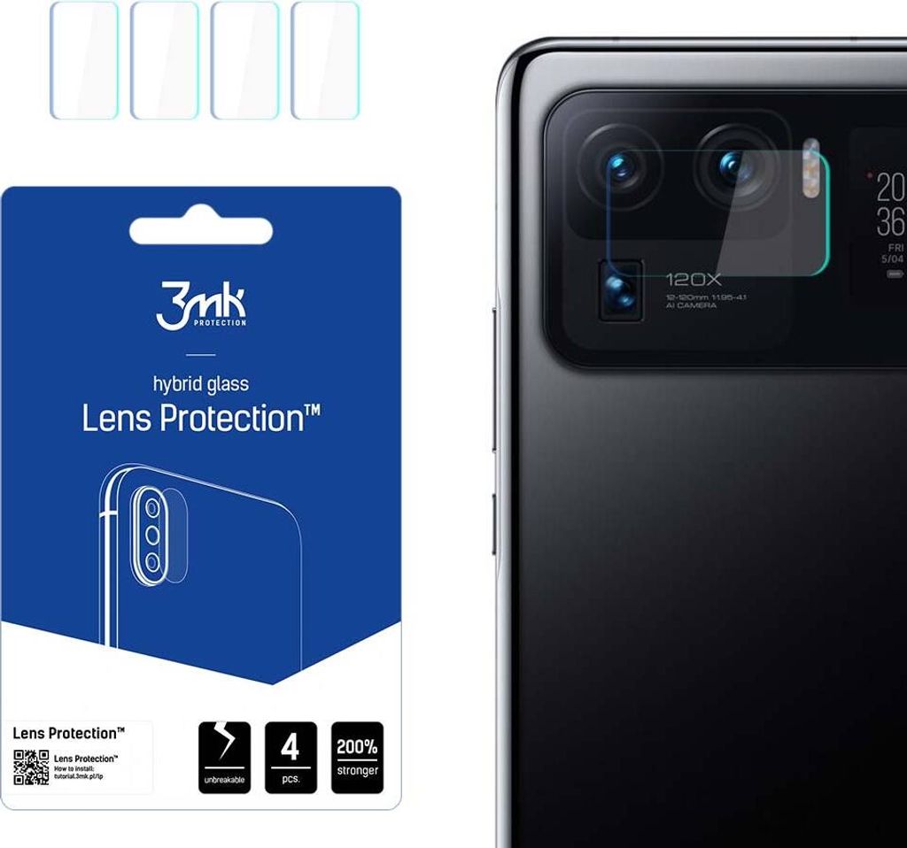 3mk Hybridglas Lens Protection für Xiaomi Mi 11 Ultra 5G Kamera Objektiv Kameralinse 0,16mm 6H (4 Stück)