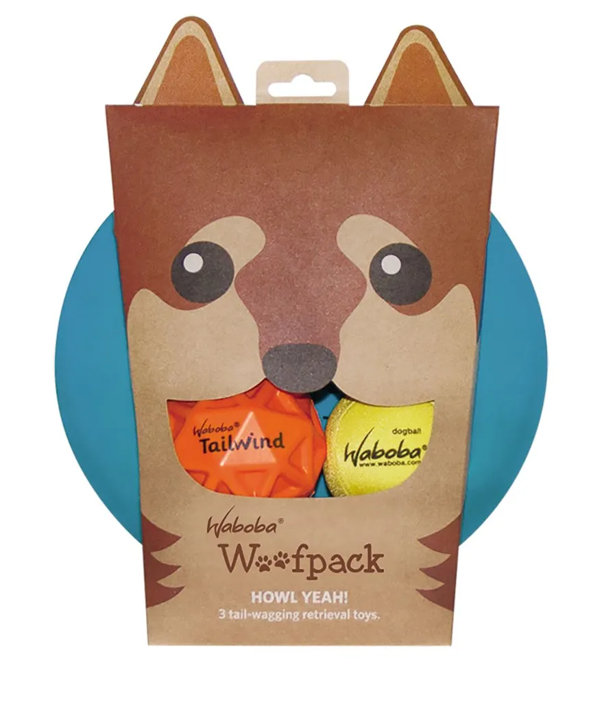 Balle pour Chien Waboba Dog Woofpack Kit de 2 Jeux de Lancer Durable