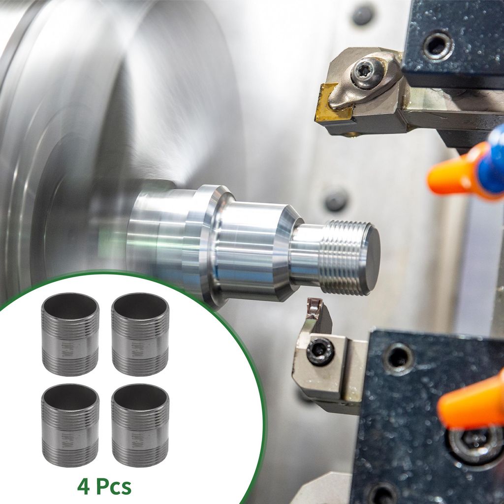 304 Edelstahl Rohrverbindungen 1.2" BSPT Nippel Gussrohr Kupplungsadapter 1.89" 4 Stück