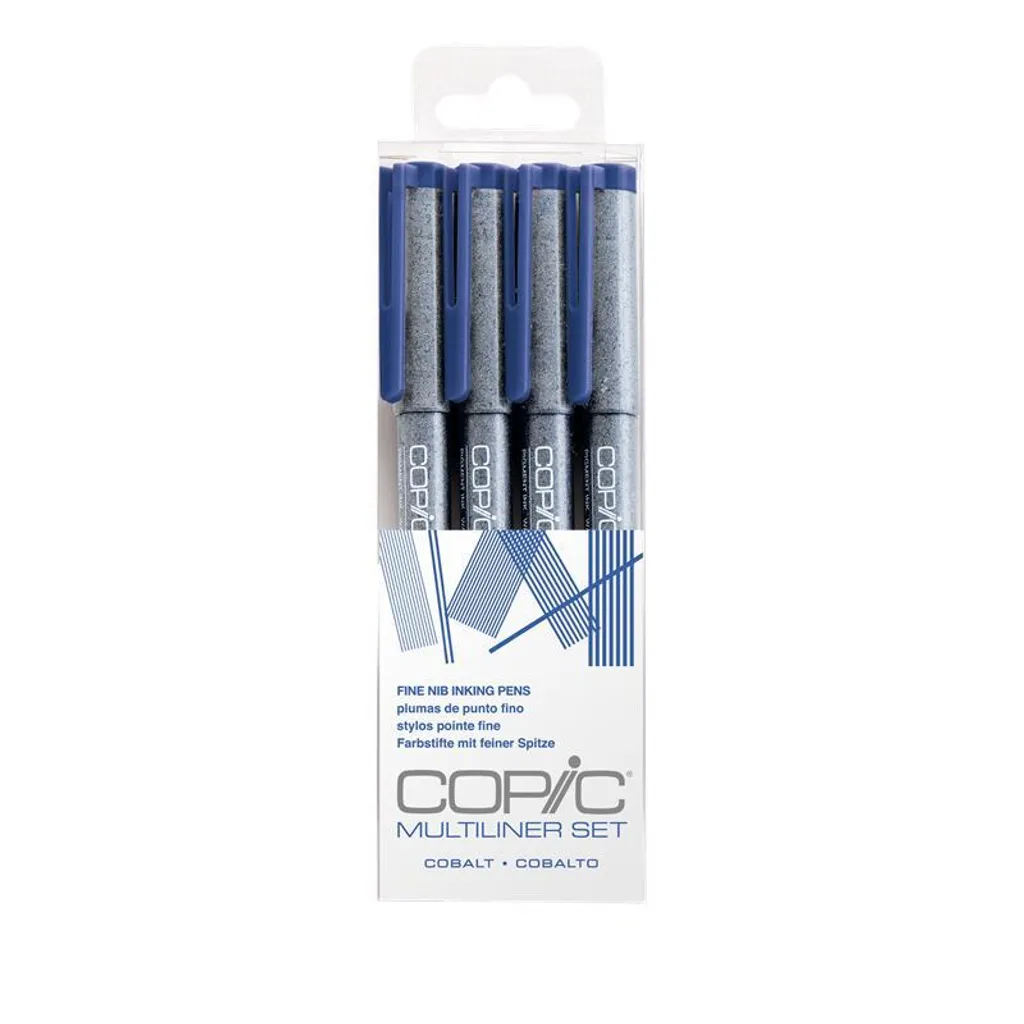 Set 4 Copic Multiliner Cobalt - Fineliner per Disegno Tecnico e Manga