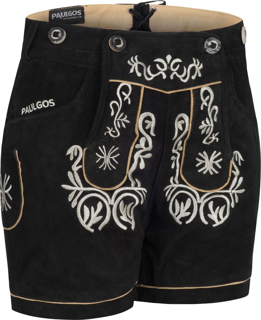 PAULGOS Damen Trachten Lederhose + Träger, Echtes Leder, Produktbild 